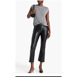 Rag and Bone Black Peyton Kick-flare Faux Leather jeans Women's 30×23
